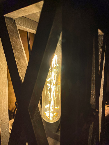 													Фонарь декоративный деревянный  темно-серый V-11Черный бархат фото 7